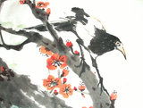 字画书画中国画   喜鹊梅花报春图   手绘真迹   两尺  水墨画