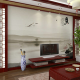 中式山水情水墨墙纸壁画大型无缝墙布客厅电视背景墙壁纸个性古典
