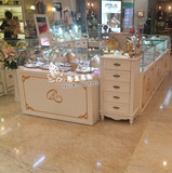 欧式烤漆珠宝展示柜饰品柜台白色立柜商场饰品展柜台玉石玻璃展柜