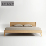 北欧家具宜家定制黑胡桃木实木床1.8米双人床1.5橡木现代卧室婚床