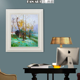 纯手绘简约现代沙发背景油画卧室餐厅酒店美式乡村风景装饰画挂画