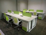 北京简约现代4人位员工办公桌职员屏风工位卡位定做电脑桌椅定做
