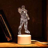 3D灯钢铁侠夜灯遥控灯触摸小台灯LED创意生日礼物USB卧室个性装饰