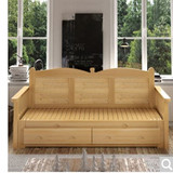 实木沙发床客厅小户型储物推拉伸缩双人床可折叠抽拉坐卧两用