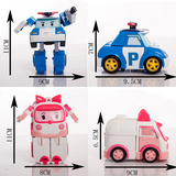 韩国变形警车珀利套装 波利玩具汽车模型罗伊铂利变形警车机器人