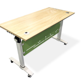 时尚办公多功能培训台移动会议桌可折叠桌移动课桌钢木桌子带轮子