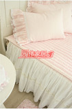 『韩国同款』粉红色的梦幻 纯美棉线花边床笠床垫