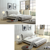 现代简约小户型皮床软床1.5米真皮床双人床1.8米婚床新款床软床