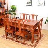仿古实木茶桌餐桌椅组合两用中式古典茶几茶台榆木将军台功夫茶