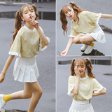 夏装女学生淑女可爱t恤女短袖甜美韩版配短裙的上衣新款18-24周岁