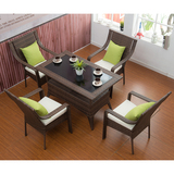 休闲时尚桌椅五件套阳台庭院咖啡三件套藤编靠背创意户外桌椅组合