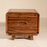 中式乌金木现代简约实木床头柜收纳柜单双抽屉奢华箱框结构储物柜