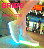 韩版春秋七彩闪光灯发光鞋子女板鞋USB充电LED灯荧光夜光休闲单鞋