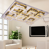 现代简约长方形四方珠时尚LED双色客厅水晶吸顶灯创意极简灯饰