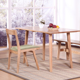 北欧宜家现代简约橡木实木 极简风格 日式原木 长方形小户型餐桌