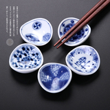 霁风家-日本进口美浓烧日式料理餐具丸型青花瓷筷托筷枕筷架勺托