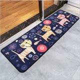 创意地垫门垫卡通猫咪厨房卧室长条地毯防滑脚垫床边毯卫生间地垫