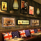 创意餐厅店铺墙面装饰led灯木板画壁挂复古做旧奶茶店咖啡厅墙饰