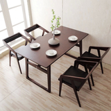 全纯实木白蜡木餐桌 创意书桌北欧餐桌 日式餐桌椅组合