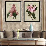 古典粉色大尺寸装饰画有框画美丽花卉植物客厅现代沙发墙推荐复古
