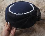 日本专柜免代购贝雷帽子olive* des 空姐帽珍珠网纱羊毛呢女