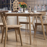 包邮北欧创意原木胡桃木色会议桌橡木日式餐桌椅组合实木餐桌宜家
