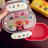 现货日本代购 面包超人儿童可爱饭盒 便当盒 餐具 可微波炉