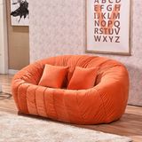双人布艺沙发卧室客厅创意植绒纯色懒人沙发简约现代小户型沙发椅