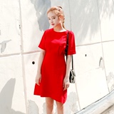 Cherrykoko韩国代购正品进口韩版夏季新款短袖圆领修身连衣裙短裙