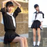女学生夏季校服高中班服套装日本JK制服英伦学院海军风COS水手服