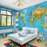 特价包邮无缝大型壁画墙纸 儿童房背景墙卡通无纺布壁纸 世界地图