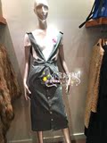 法国代购代购maje2016春夏新款条纹背带中长窄裙连衣裙RITANO