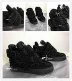 皇冠6年老店 意大利代购 GZ 女款黑色全钻 高帮球鞋 超美款式