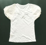 淑女屋自然元素《海鸥》漂白色海鸥灯笼袖针织衫T恤原价489