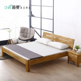 茵曼home 现代简约1.8米成人双人成人实木实木床橡木儿童床