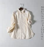 外贸出口 100%棉 女上衬衫 长袖上衣 波点印花 减龄百搭 新款N34