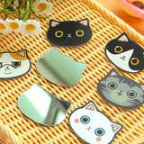 韩国实用可爱 萌猫 随身薄镜 化妆镜 6154便携小镜子 猫咪小镜子