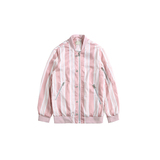 2016春季明星同款百搭休闲宽松粉色条纹棒球服女飞行员夹克短外套