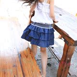 米米果家女童装棉布短裙2016夏款刺绣蛋糕裙中大童装亲子半身裙子