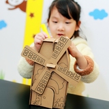 儿童DIY手工手绘玩具幼儿园涂鸦立体彩绘模型涂色纸板折叠汽车