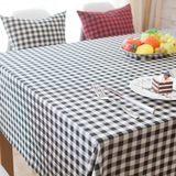 现代简约田园中式棉麻布艺桌布台布清新黑白格子长方形茶几餐桌布