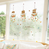 墙贴卧室温馨田园床头衣柜贴画 幼儿园教室玻璃门窗双面彩色贴纸