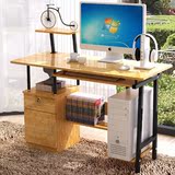 90cm亚光彩绘色台式电脑桌家用办公桌书桌台式桌迷你钢木住宅家具