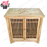 新中式实木彩绘家具手绘仿古橱柜茶水柜餐边柜碗柜现代简约免漆柜