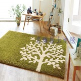 现代中式简约宜家卧室茶几客厅床满铺绿色树简欧工作室创意地毯