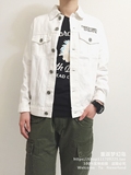 【梦幻岛】日系韩国原单 新款 白色重磅 帆布工装夹克男 外套情侣