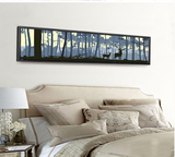 北欧卧室油画客厅装饰画现代简约床头画有框挂画酒店壁画麋鹿长幅