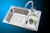 品牌华尔顿 橱柜厨房 不锈钢 水槽 一体成型洗菜盆650mm*430mm