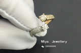 DR160306米雅珠宝 18k黄白分色30分流星开口钻石戒指 设计款