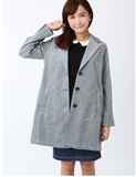 B6A9日单春新款韩版纯色宽松西装领长袖细条纹女士中长款纯棉外套